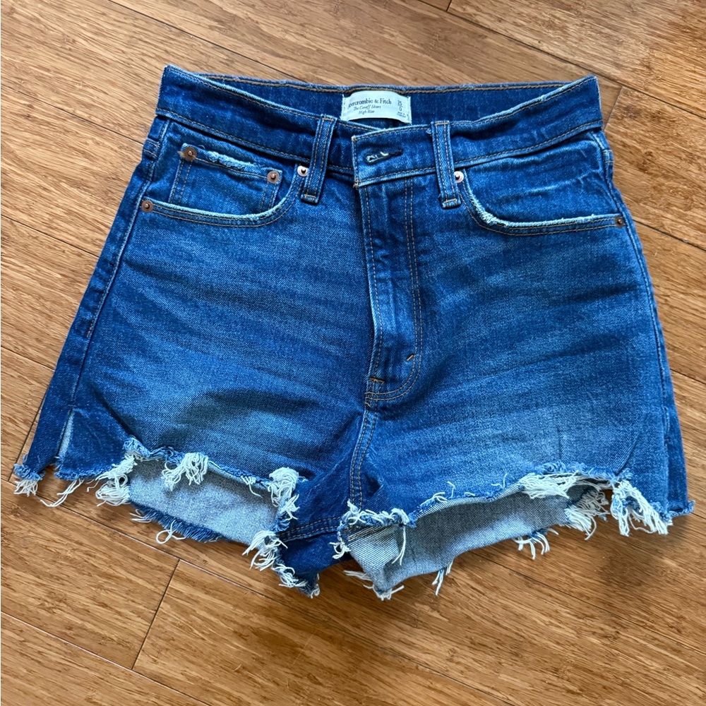 Abercrombie & Fitch Blue Jean Shorts Distressed Hem
